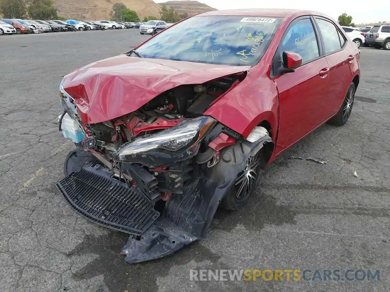 2 Photograph of a damaged car 2T1BURHE2KC148063 TOYOTA COROLLA 2019