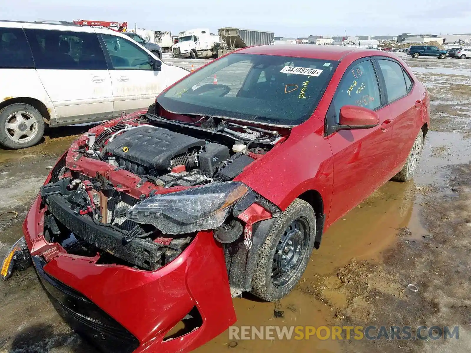 2 Photograph of a damaged car 2T1BURHE2KC158446 TOYOTA COROLLA 2019