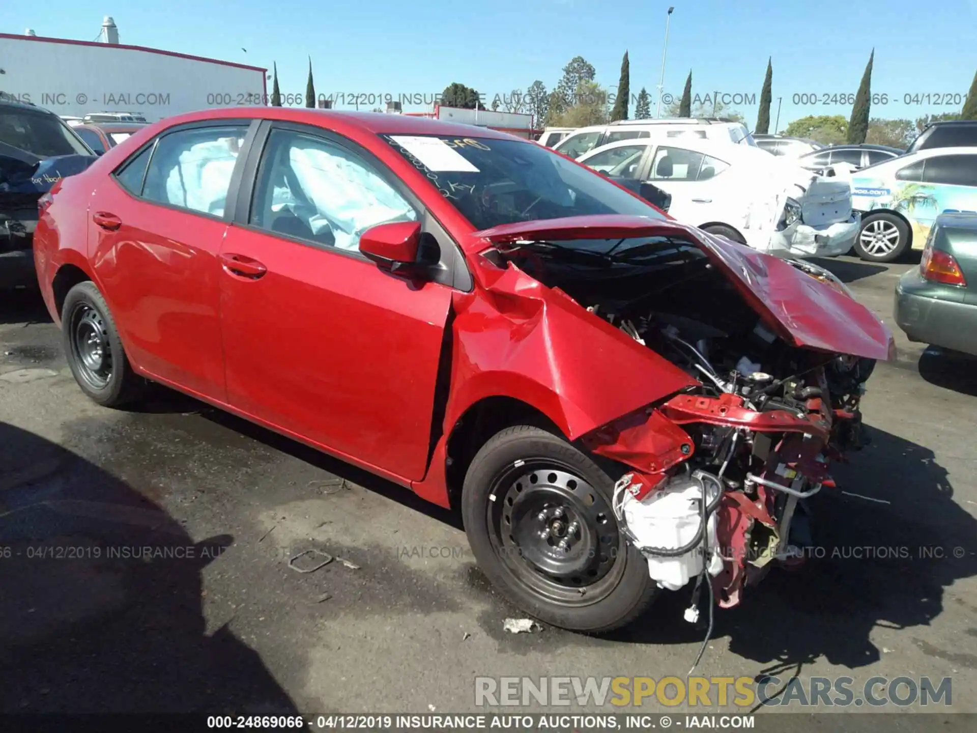 1 Photograph of a damaged car 2T1BURHE2KC163128 TOYOTA COROLLA 2019