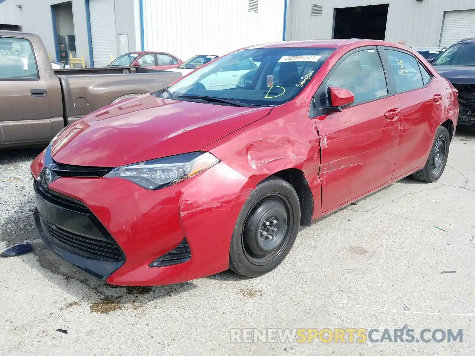 2 Photograph of a damaged car 2T1BURHE2KC180866 TOYOTA COROLLA 2019