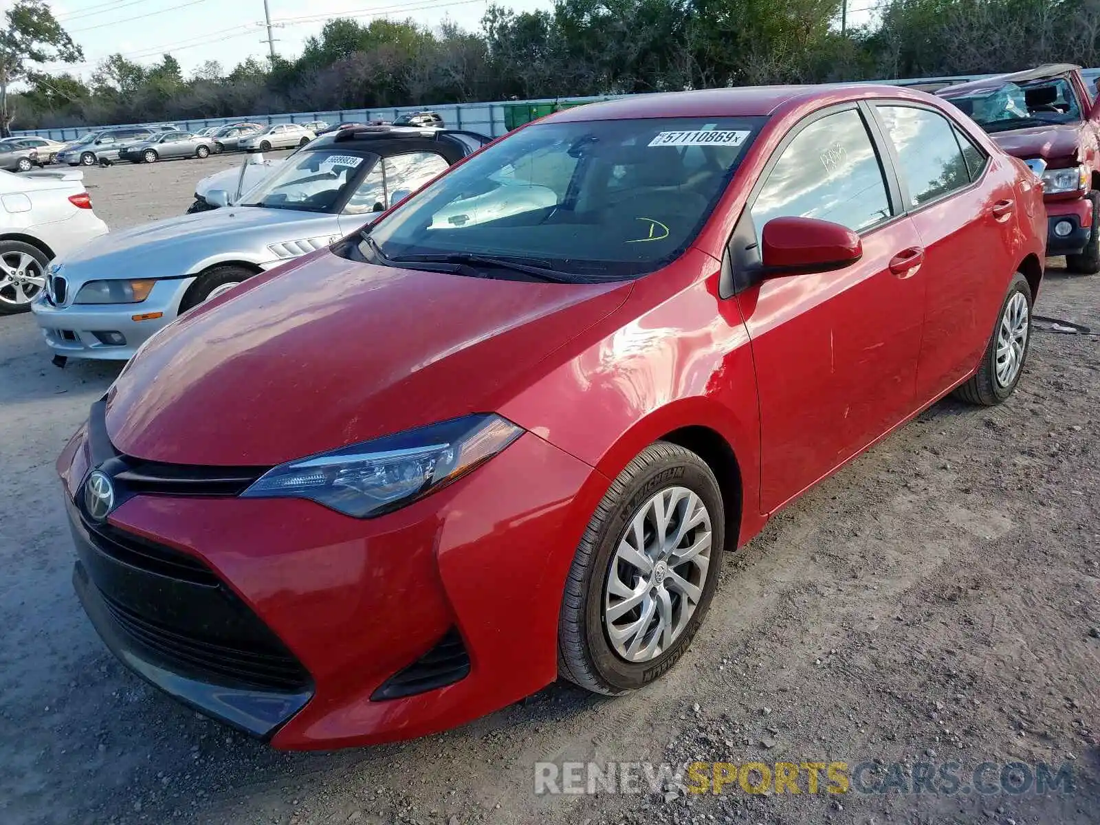 2 Photograph of a damaged car 2T1BURHE2KC186554 TOYOTA COROLLA 2019