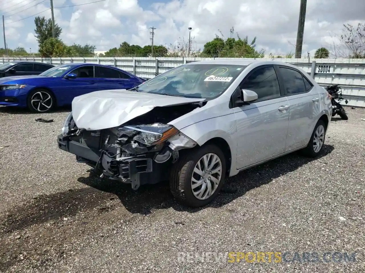 2 Photograph of a damaged car 2T1BURHE2KC197568 TOYOTA COROLLA 2019