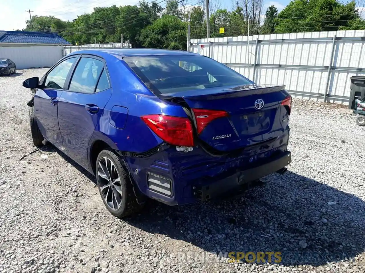 3 Photograph of a damaged car 2T1BURHE2KC198512 TOYOTA COROLLA 2019