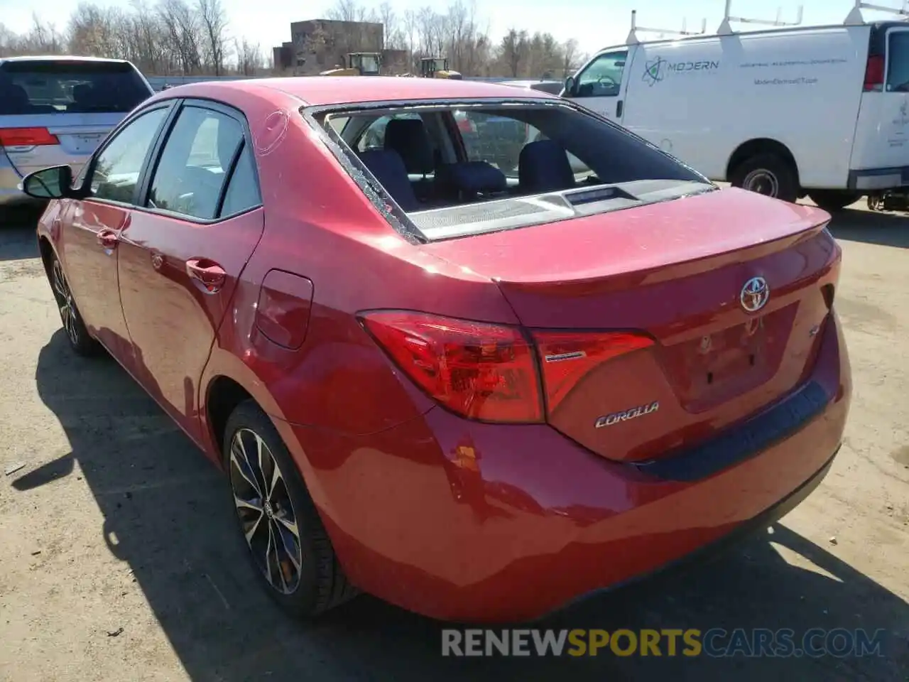 3 Photograph of a damaged car 2T1BURHE2KC217608 TOYOTA COROLLA 2019