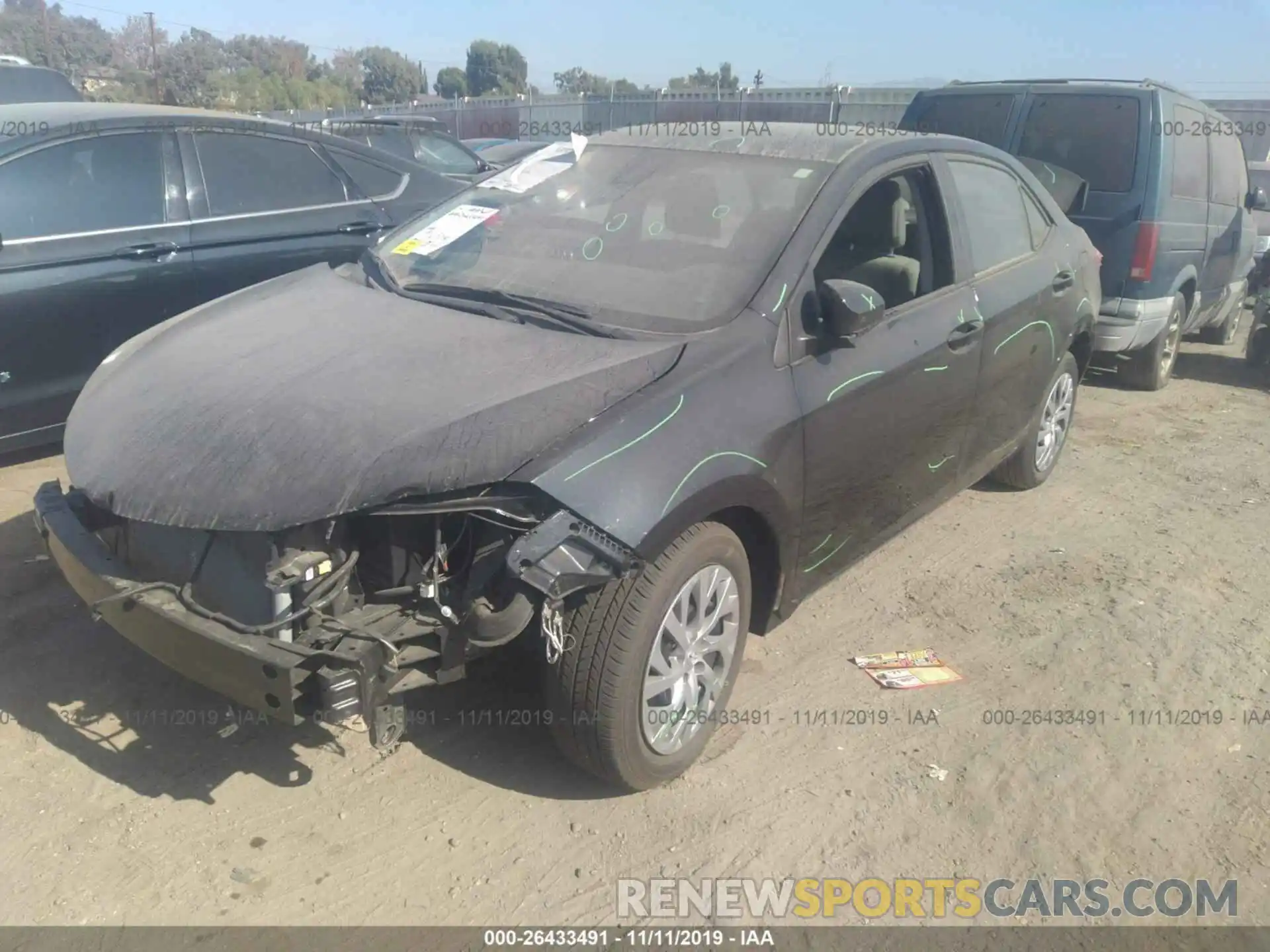 2 Photograph of a damaged car 2T1BURHE2KC220590 TOYOTA COROLLA 2019