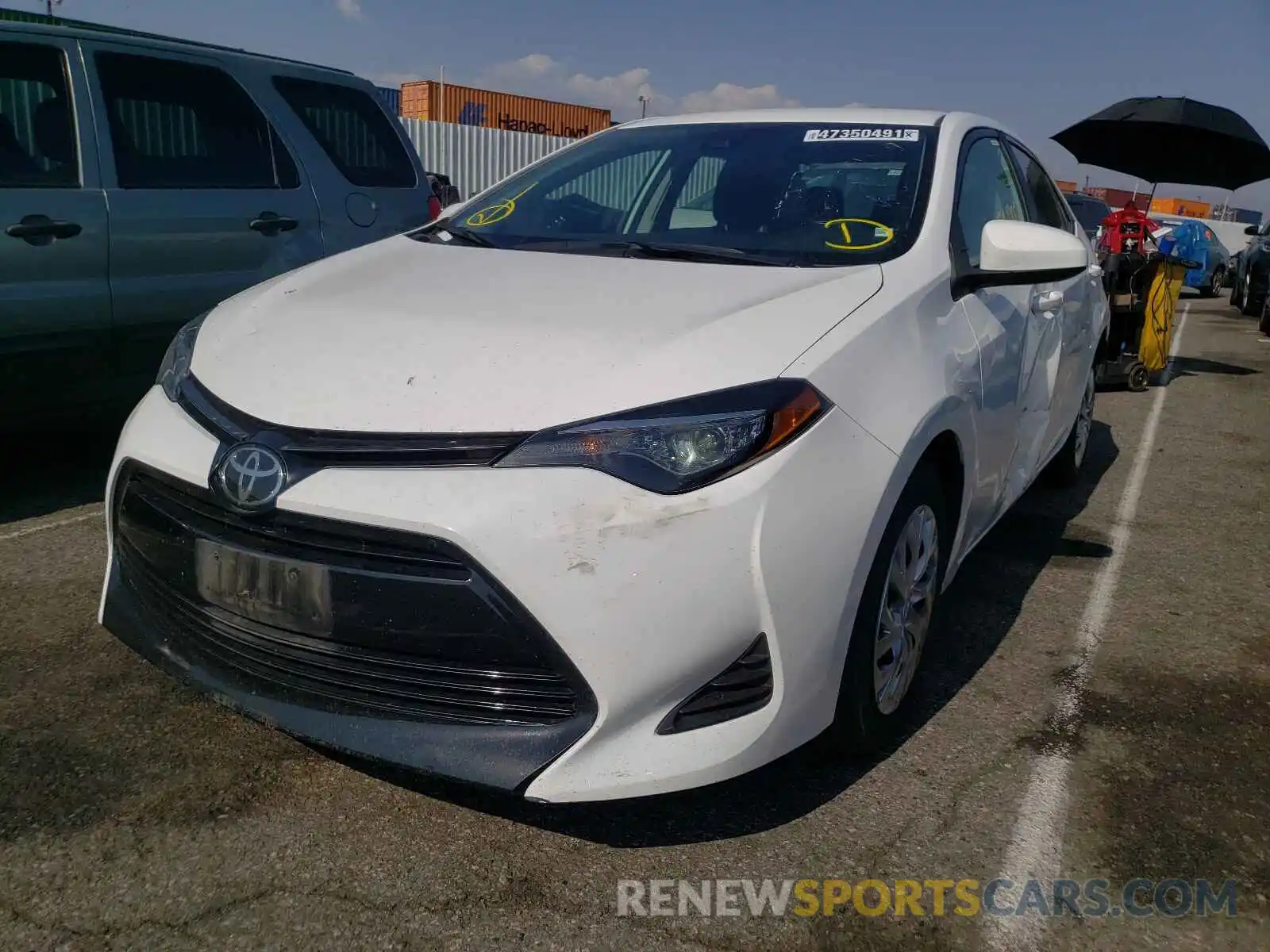 2 Photograph of a damaged car 2T1BURHE2KC224459 TOYOTA COROLLA 2019