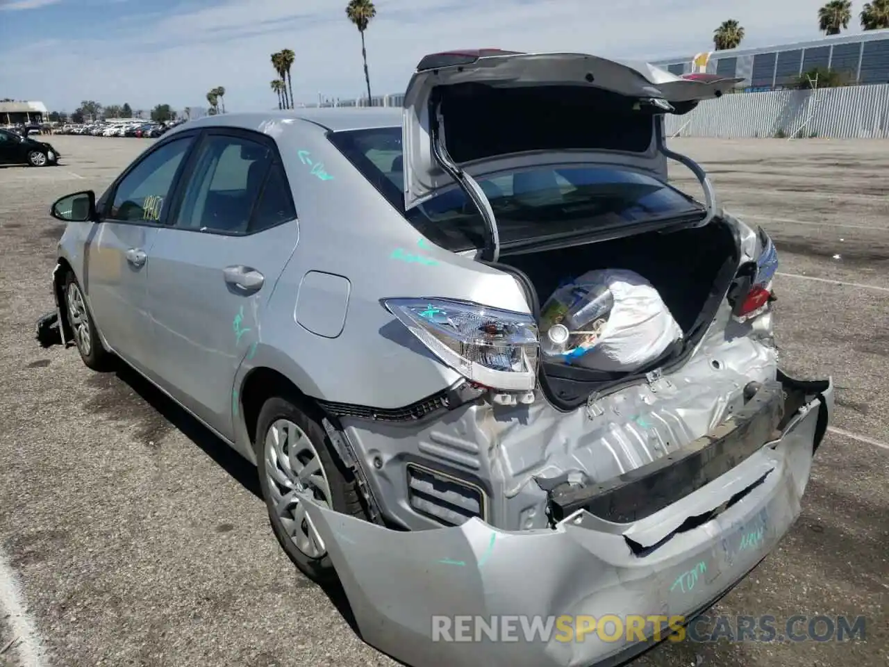 3 Photograph of a damaged car 2T1BURHE2KC230312 TOYOTA COROLLA 2019