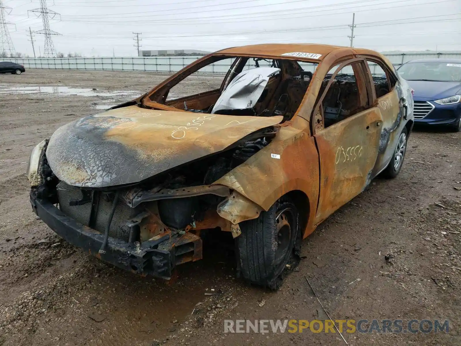 2 Photograph of a damaged car 2T1BURHE2KC237258 TOYOTA COROLLA 2019