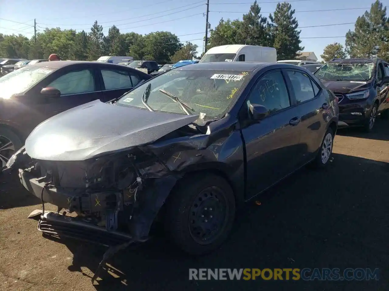 2 Photograph of a damaged car 2T1BURHE2KC238264 TOYOTA COROLLA 2019