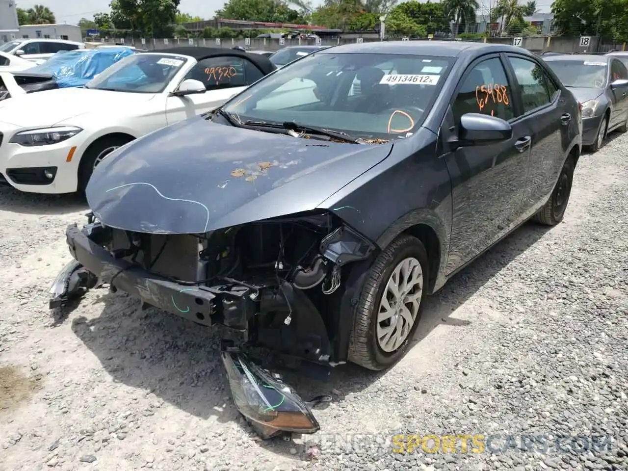 2 Photograph of a damaged car 2T1BURHE2KC239706 TOYOTA COROLLA 2019