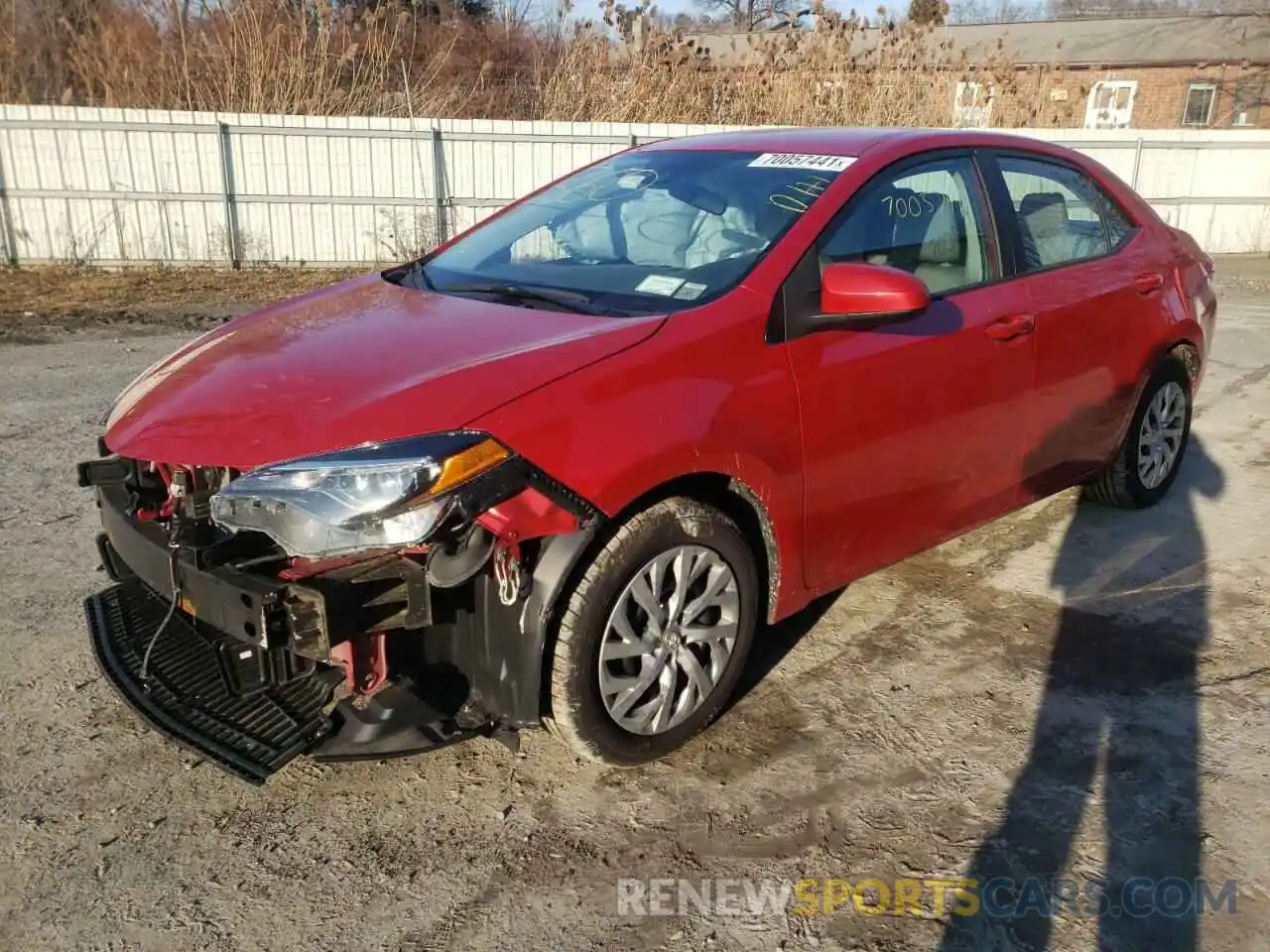 2 Photograph of a damaged car 2T1BURHE2KC244615 TOYOTA COROLLA 2019