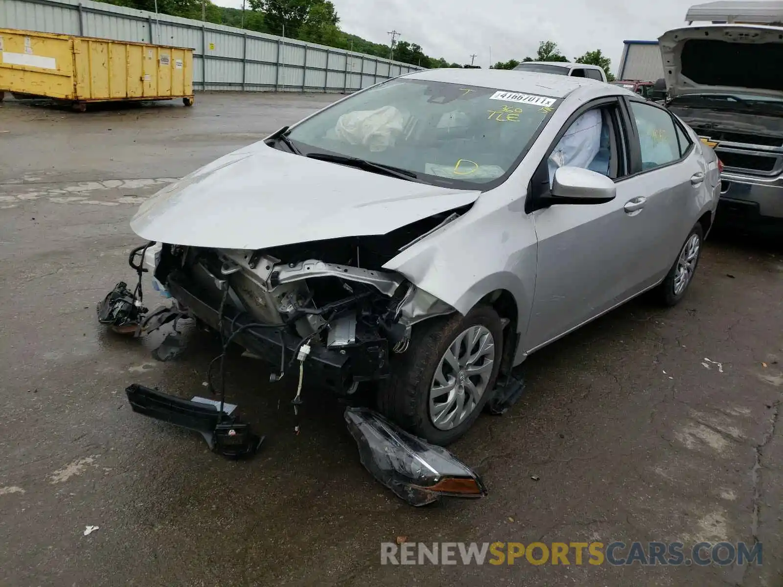 2 Photograph of a damaged car 2T1BURHE2KC244968 TOYOTA COROLLA 2019