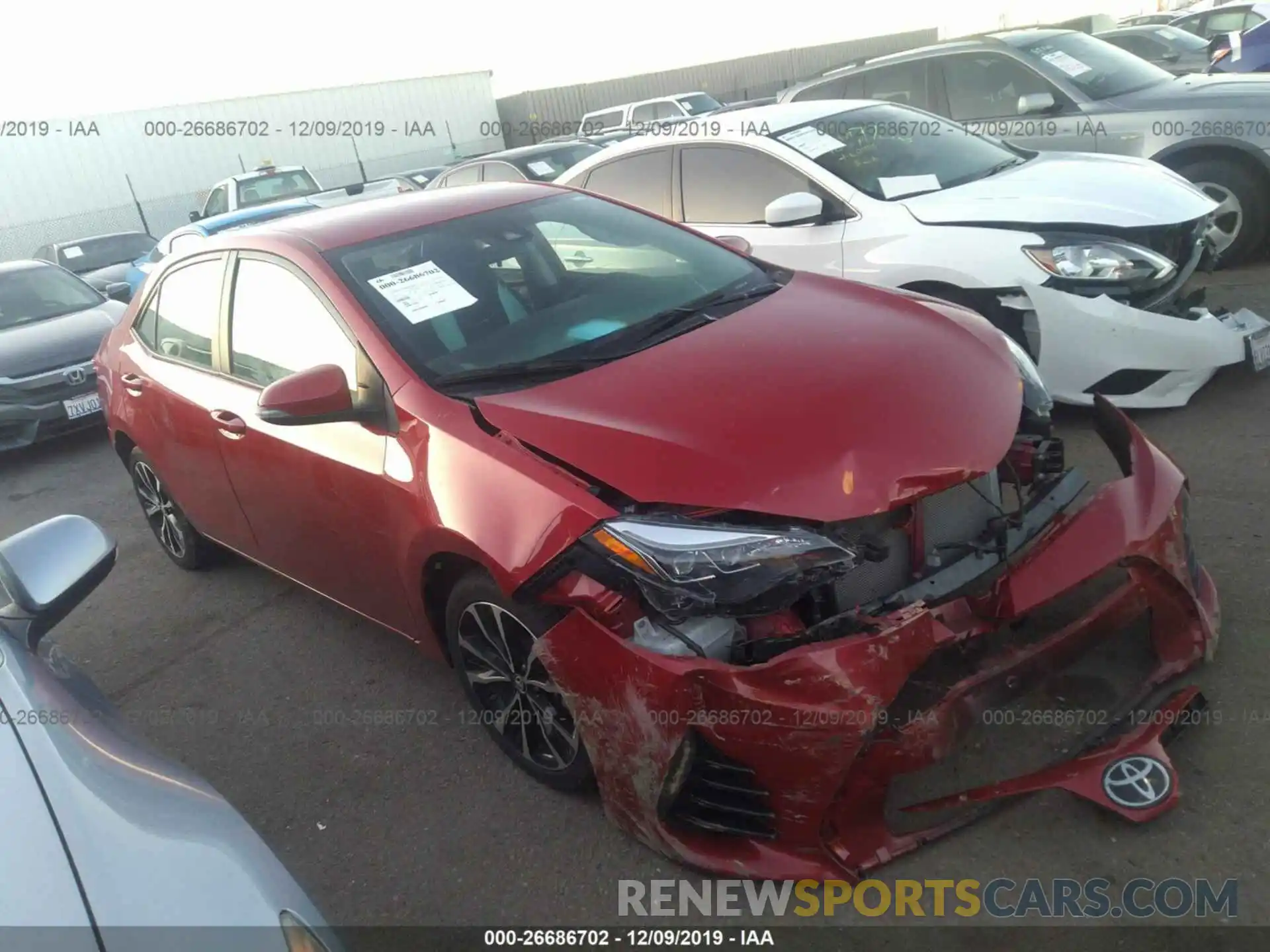 1 Photograph of a damaged car 2T1BURHE3KC128307 TOYOTA COROLLA 2019