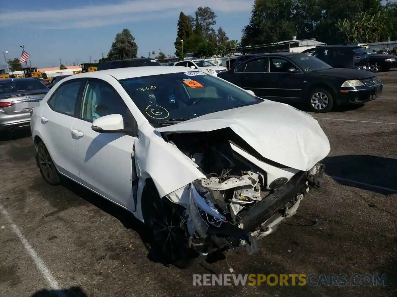 1 Photograph of a damaged car 2T1BURHE3KC137671 TOYOTA COROLLA 2019