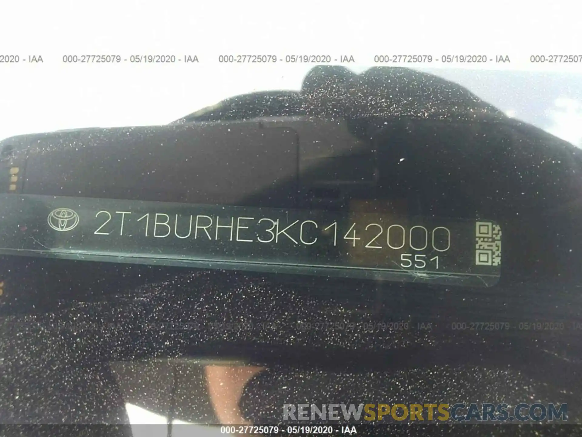 9 Фотография поврежденного автомобиля 2T1BURHE3KC142000 TOYOTA COROLLA 2019