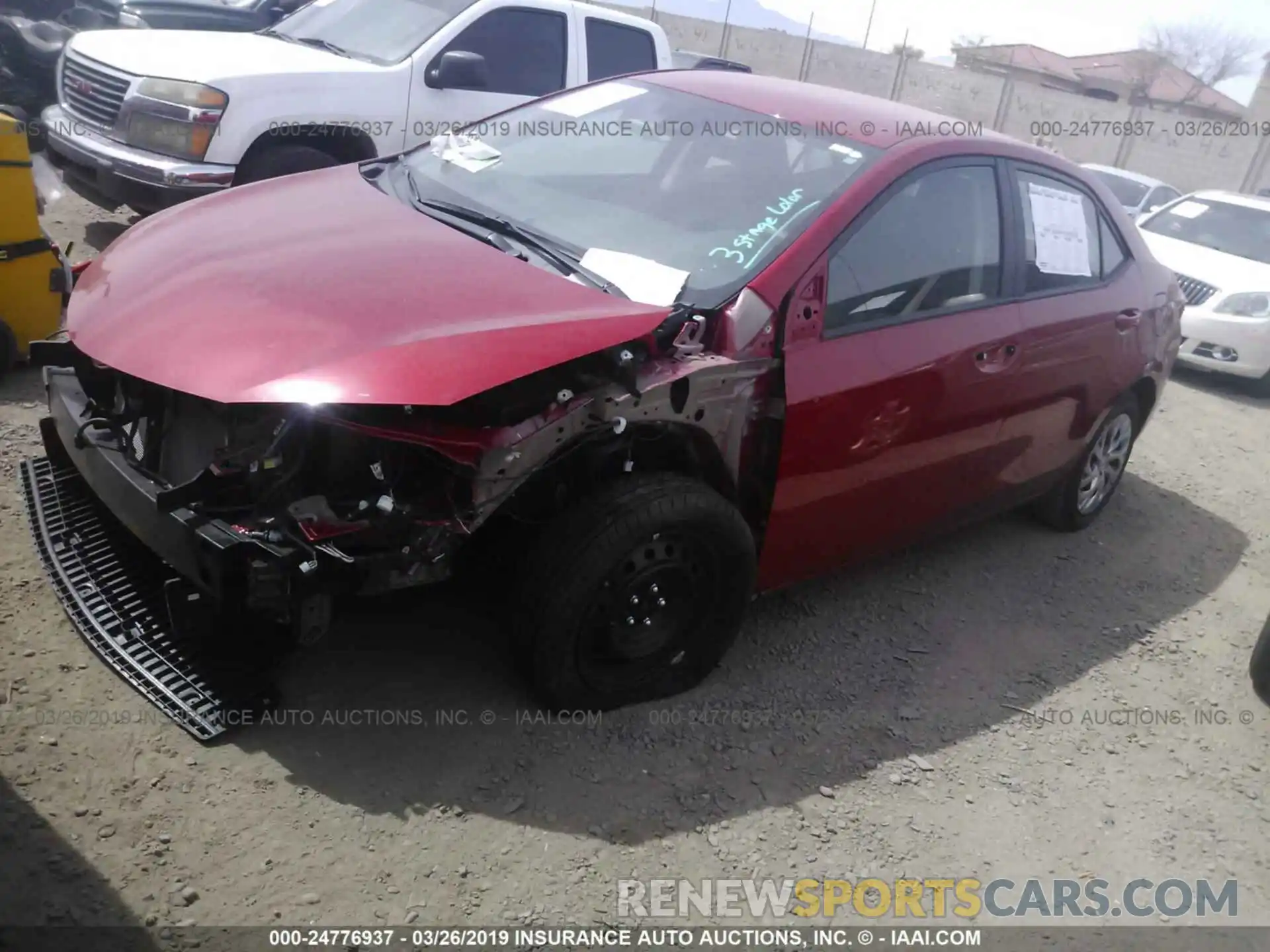 2 Photograph of a damaged car 2T1BURHE3KC143289 TOYOTA COROLLA 2019