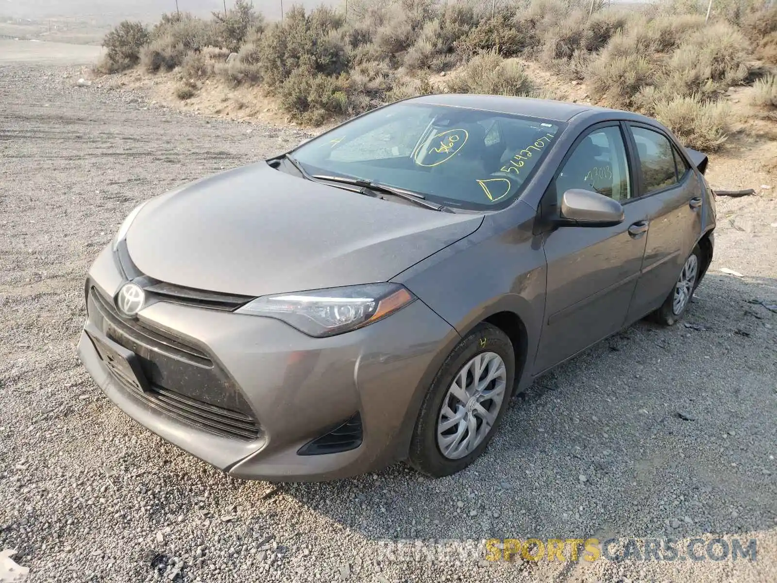 2 Photograph of a damaged car 2T1BURHE3KC148282 TOYOTA COROLLA 2019