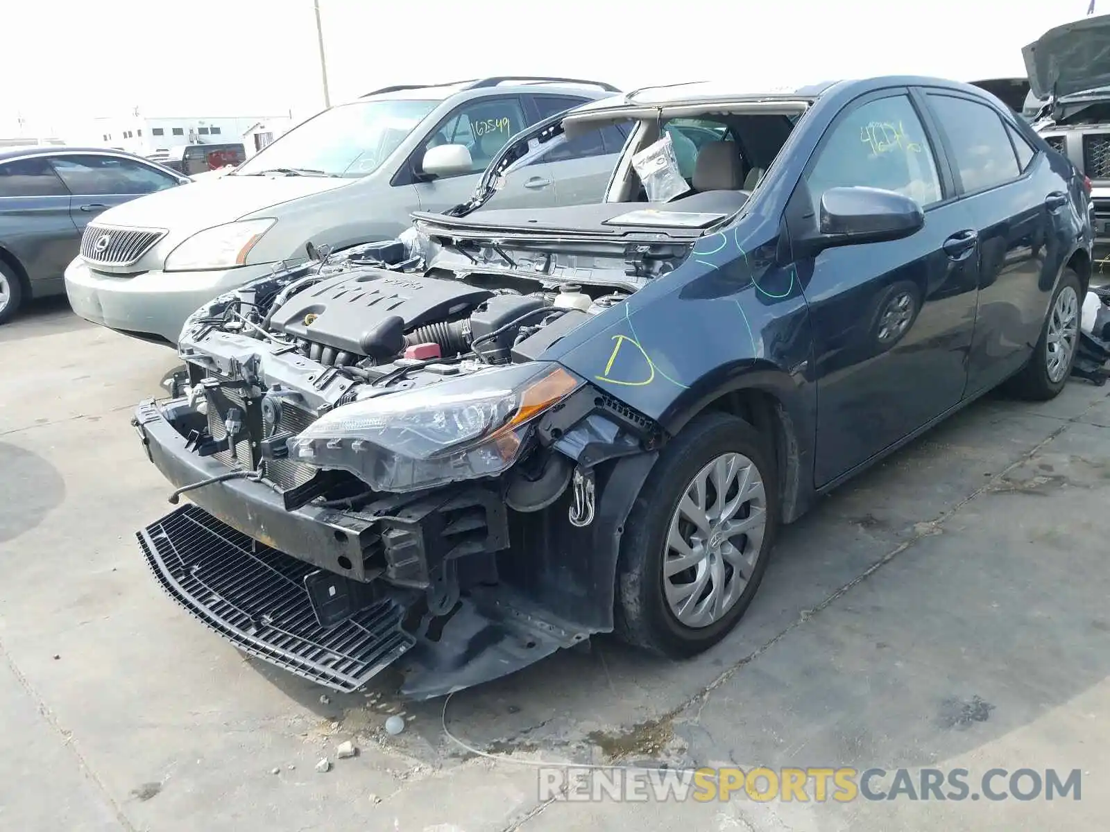 2 Photograph of a damaged car 2T1BURHE3KC153952 TOYOTA COROLLA 2019