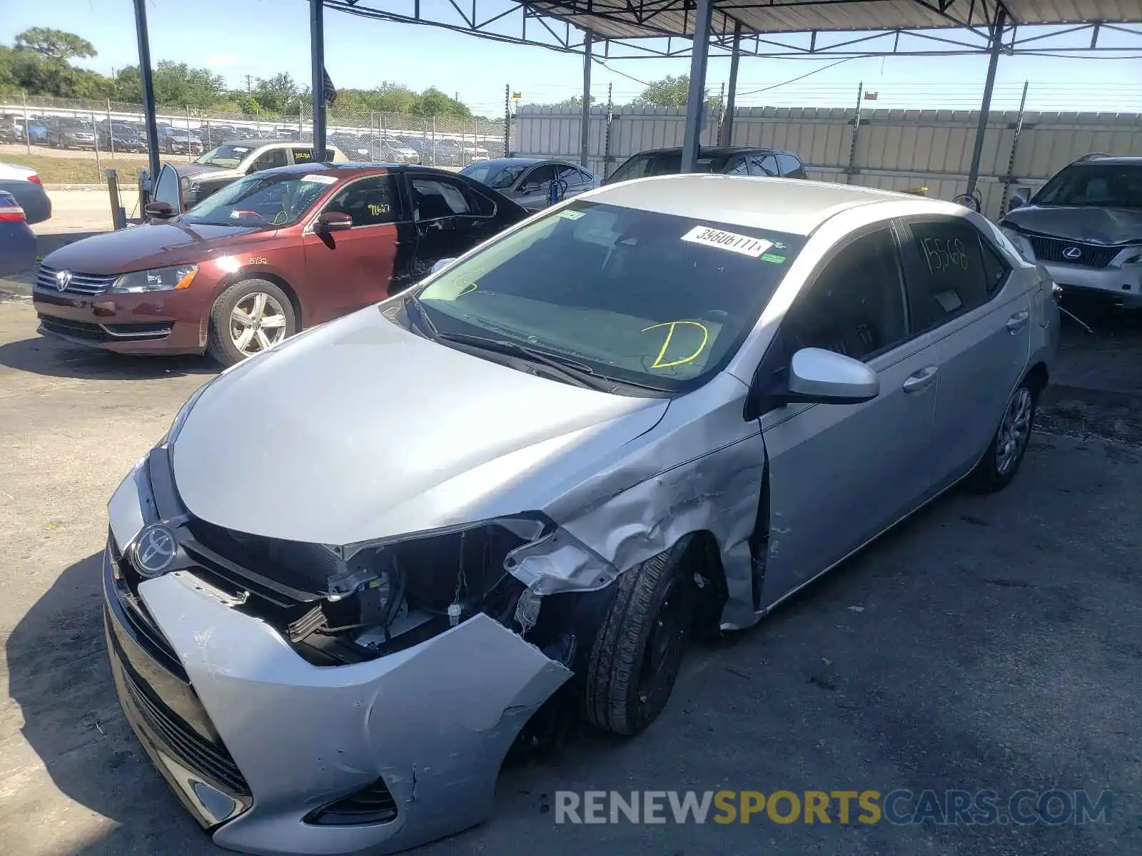 2 Photograph of a damaged car 2T1BURHE3KC161503 TOYOTA COROLLA 2019