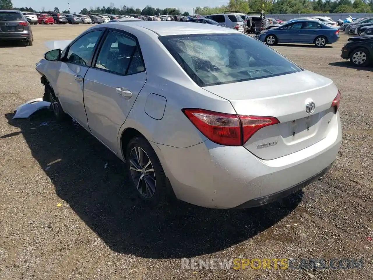 3 Photograph of a damaged car 2T1BURHE3KC163638 TOYOTA COROLLA 2019