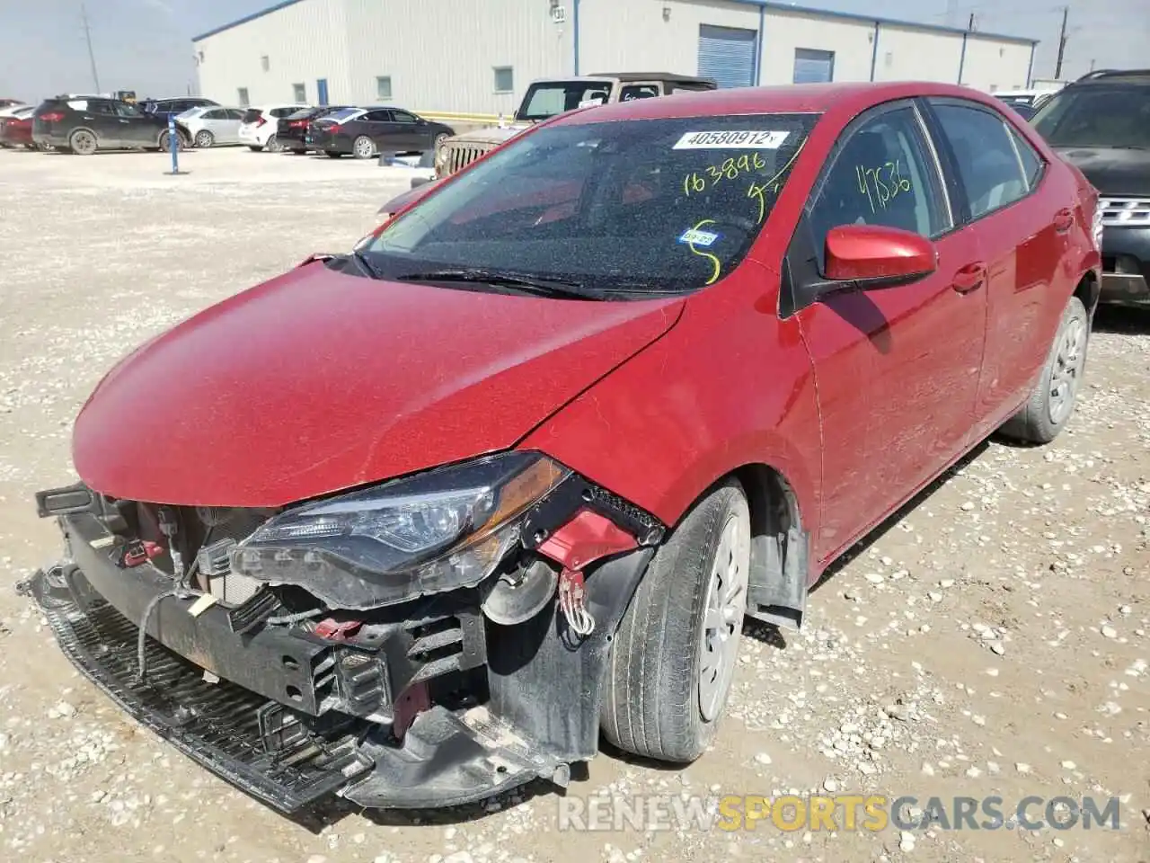 2 Photograph of a damaged car 2T1BURHE3KC163896 TOYOTA COROLLA 2019