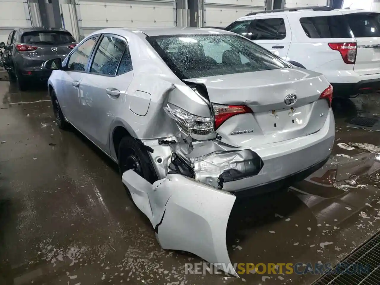 3 Photograph of a damaged car 2T1BURHE3KC164059 TOYOTA COROLLA 2019