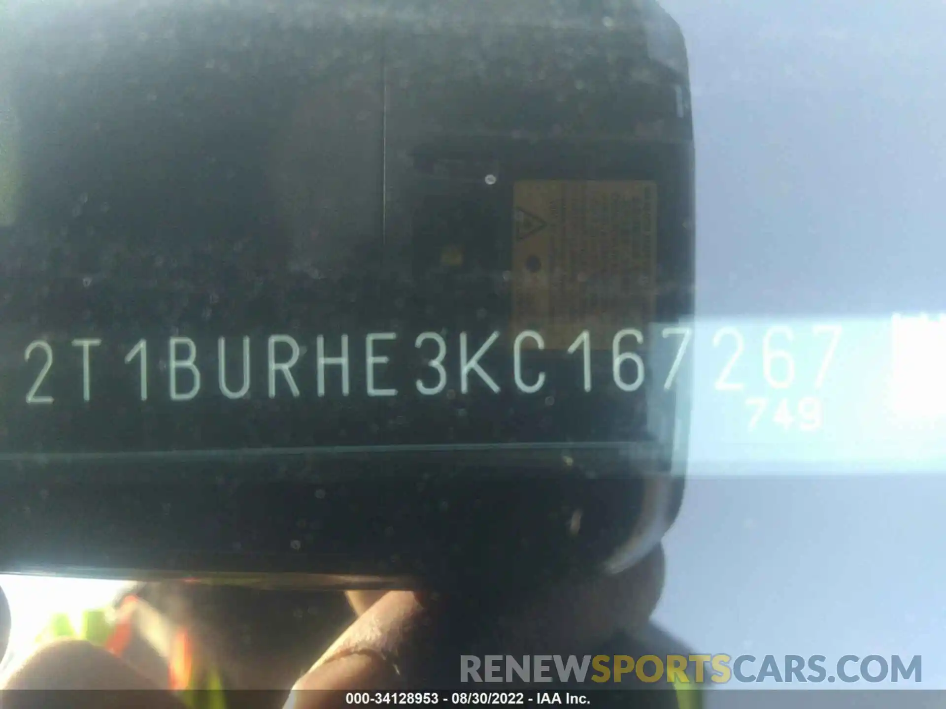 9 Photograph of a damaged car 2T1BURHE3KC167267 TOYOTA COROLLA 2019