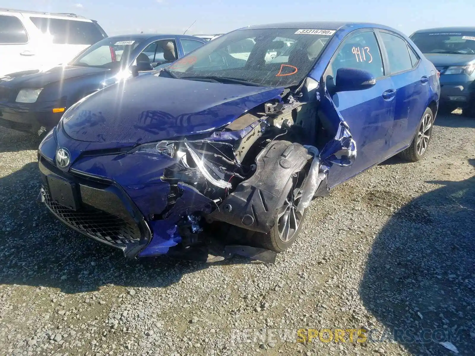 2 Photograph of a damaged car 2T1BURHE3KC182965 TOYOTA COROLLA 2019