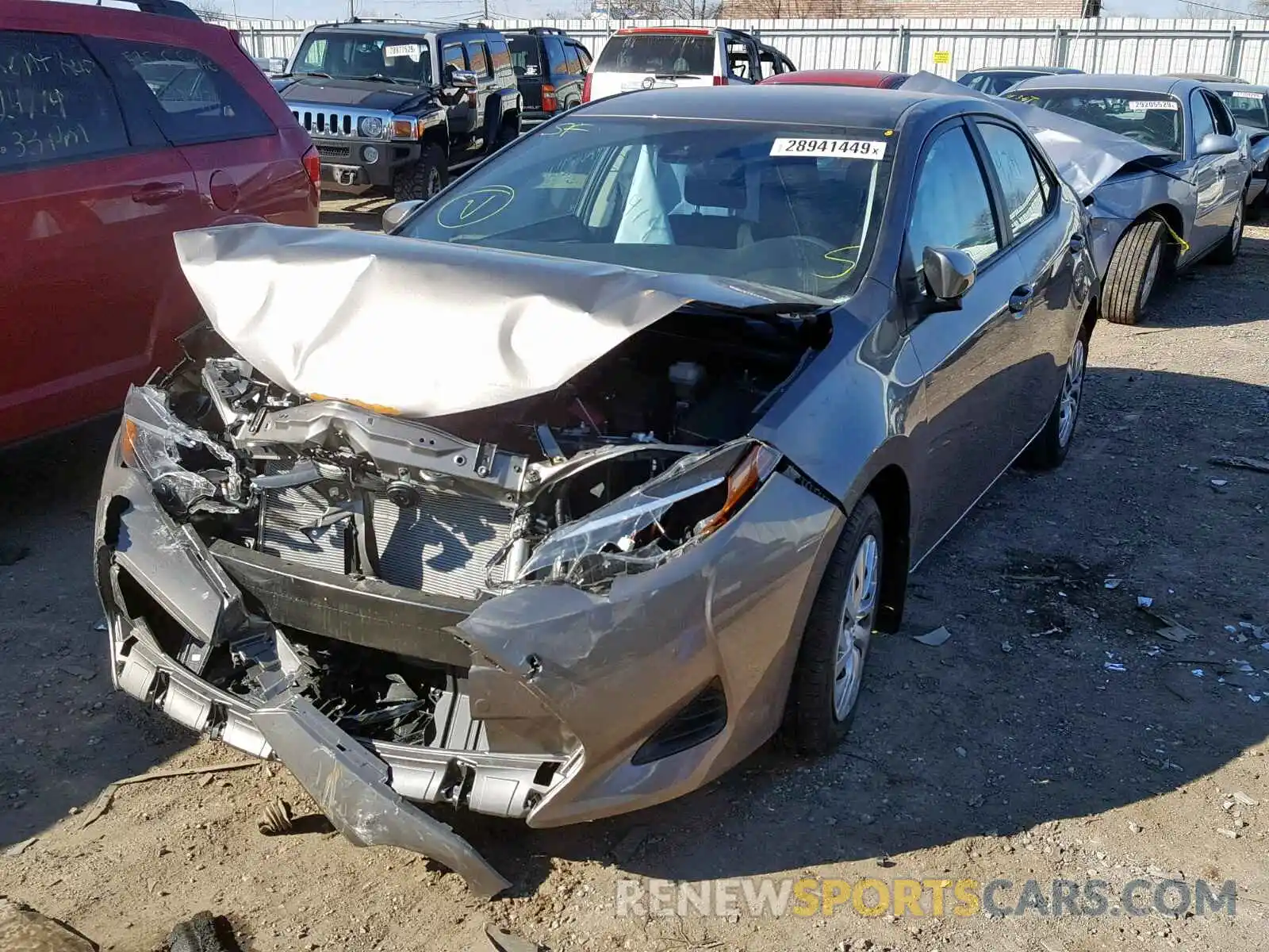 2 Photograph of a damaged car 2T1BURHE3KC185459 TOYOTA COROLLA 2019