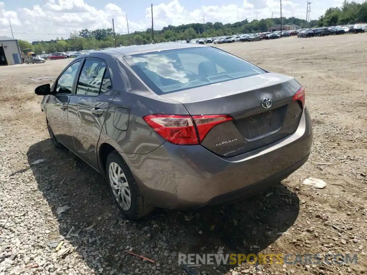 3 Photograph of a damaged car 2T1BURHE3KC204575 TOYOTA COROLLA 2019