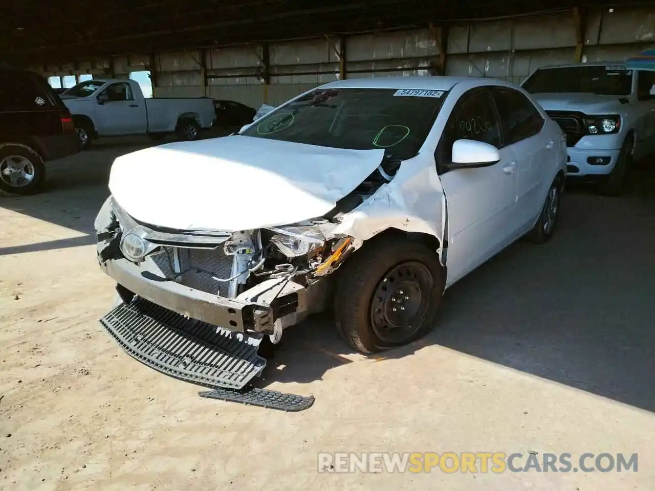 2 Photograph of a damaged car 2T1BURHE3KC246664 TOYOTA COROLLA 2019