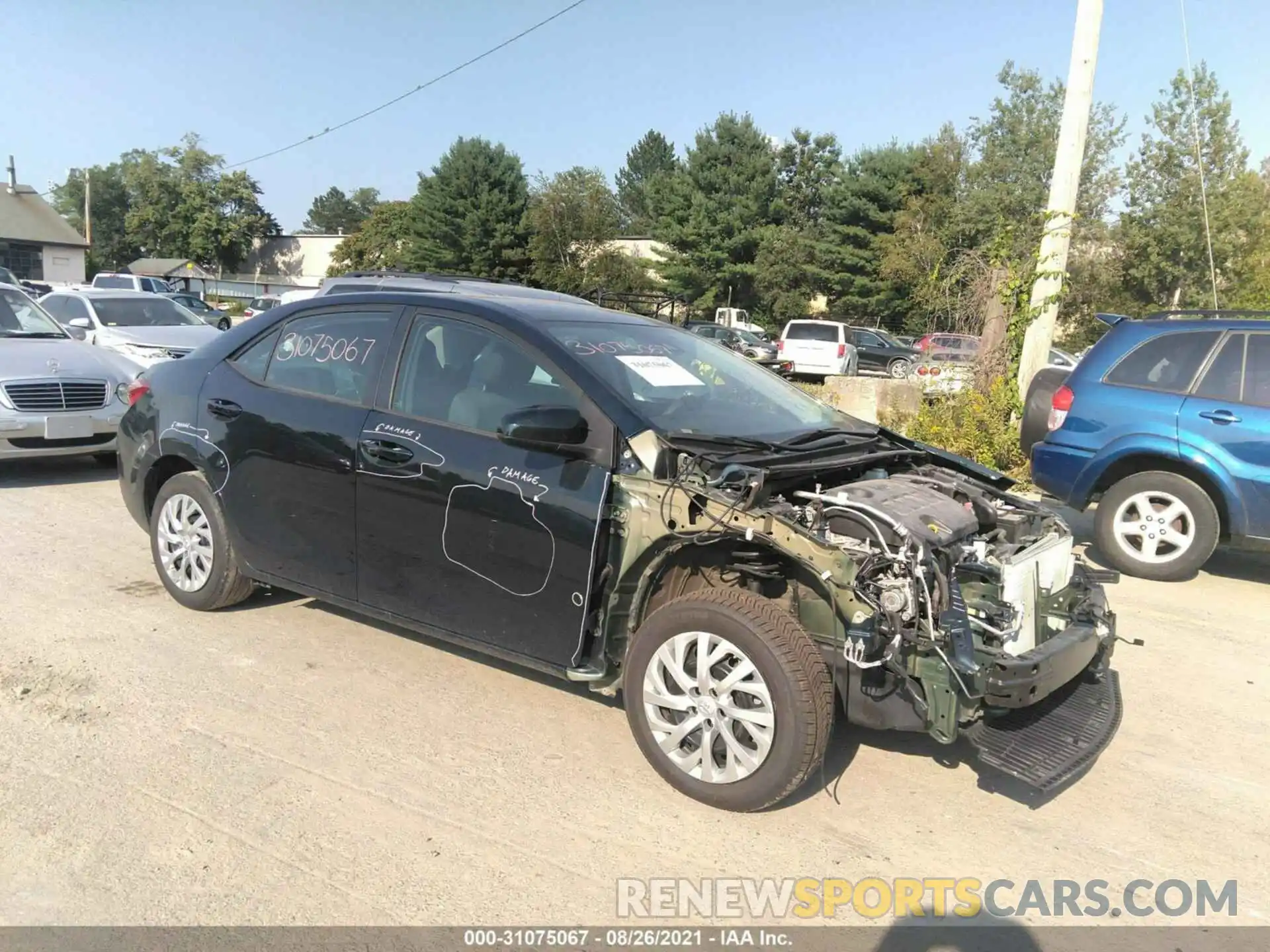 1 Photograph of a damaged car 2T1BURHE4KC144659 TOYOTA COROLLA 2019