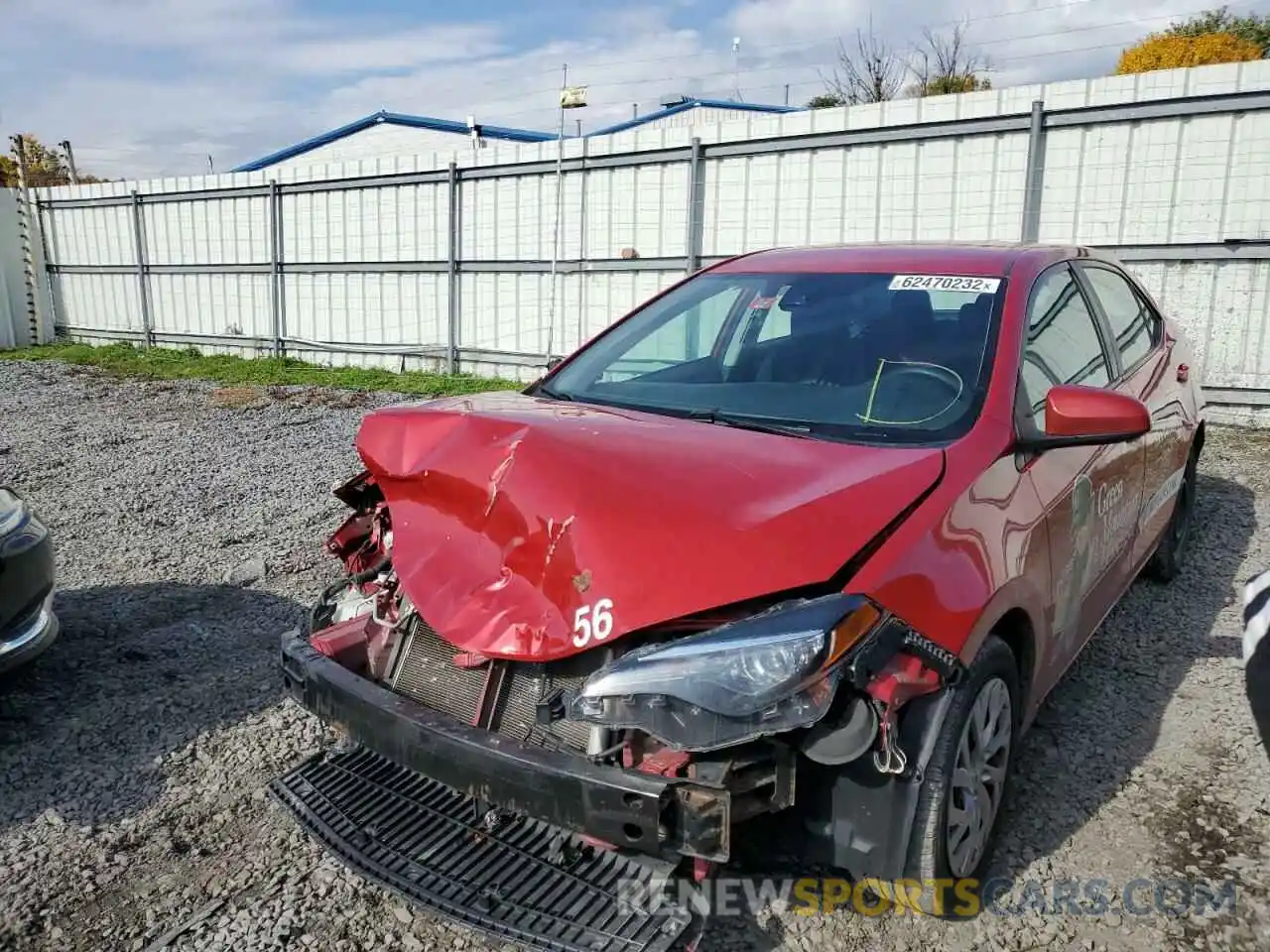 2 Photograph of a damaged car 2T1BURHE4KC159484 TOYOTA COROLLA 2019