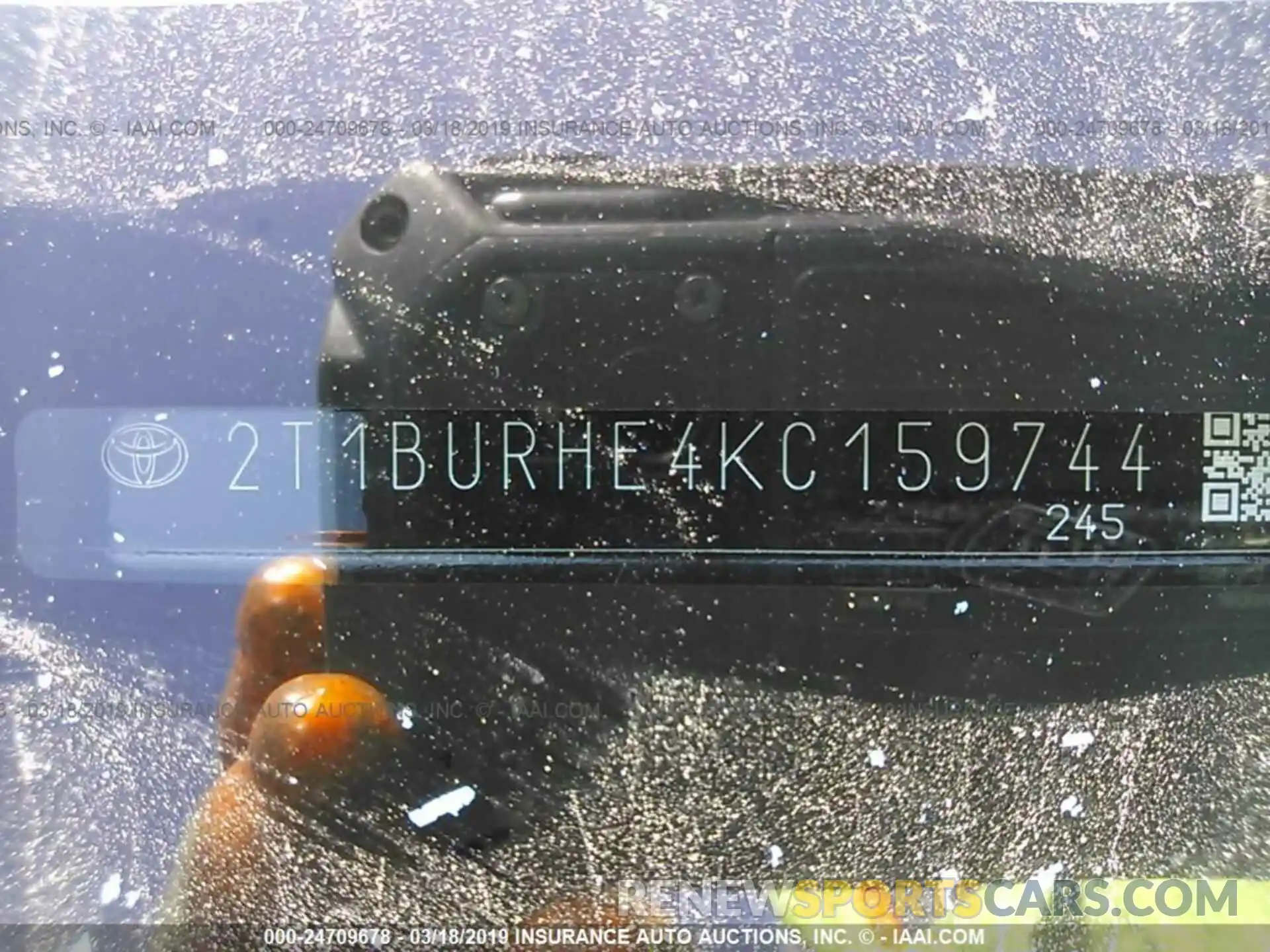 9 Photograph of a damaged car 2T1BURHE4KC159744 TOYOTA COROLLA 2019