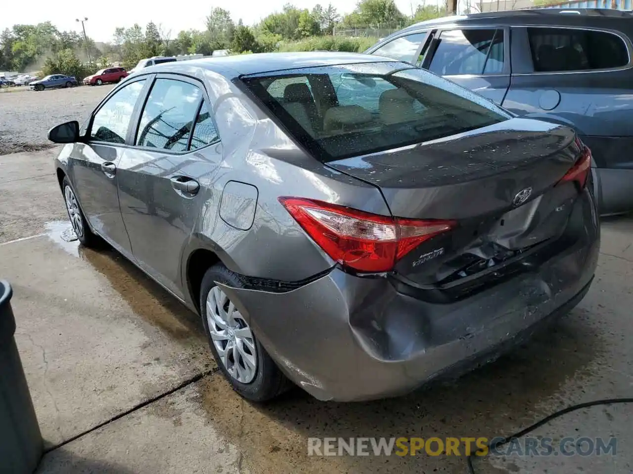 3 Photograph of a damaged car 2T1BURHE4KC174633 TOYOTA COROLLA 2019