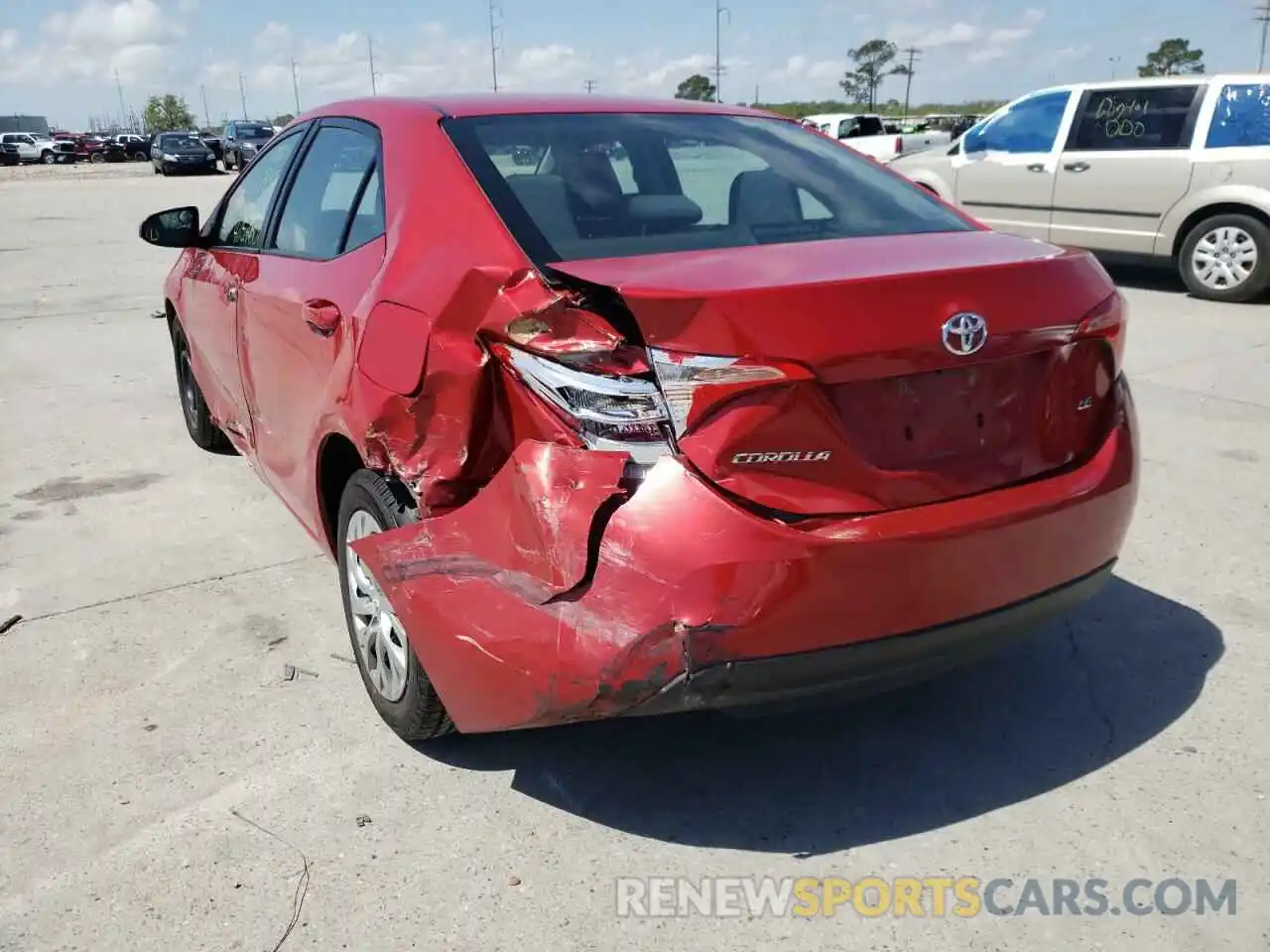 9 Photograph of a damaged car 2T1BURHE4KC181856 TOYOTA COROLLA 2019