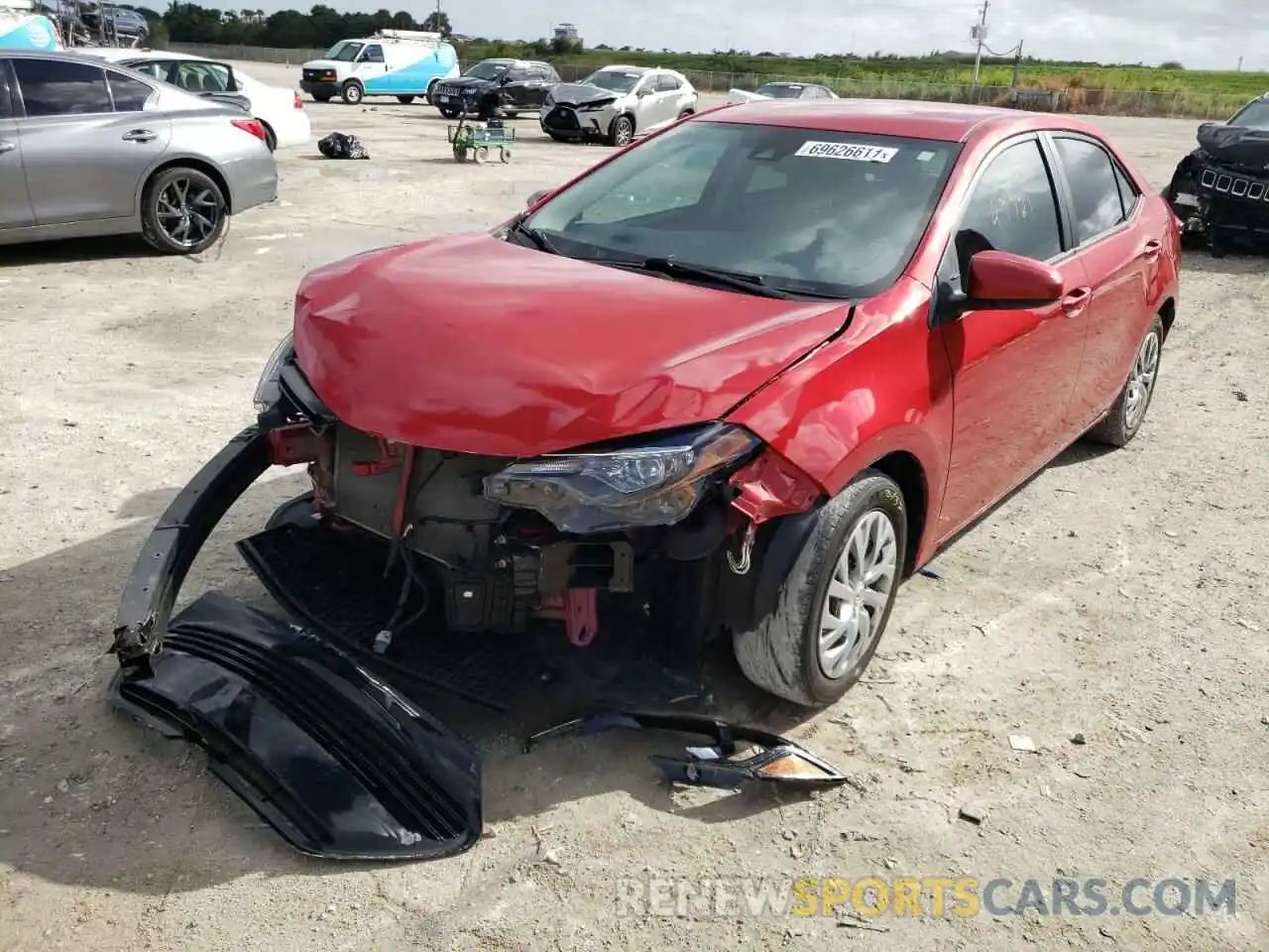 2 Photograph of a damaged car 2T1BURHE4KC182747 TOYOTA COROLLA 2019