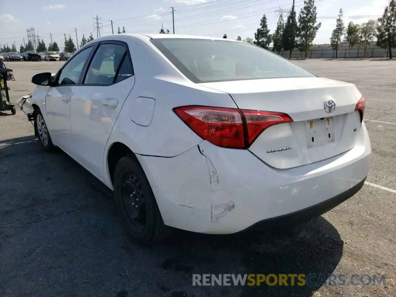 3 Photograph of a damaged car 2T1BURHE4KC183221 TOYOTA COROLLA 2019