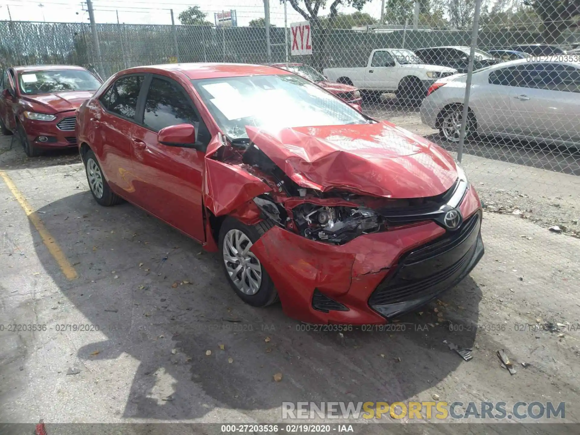 1 Photograph of a damaged car 2T1BURHE4KC184613 TOYOTA COROLLA 2019