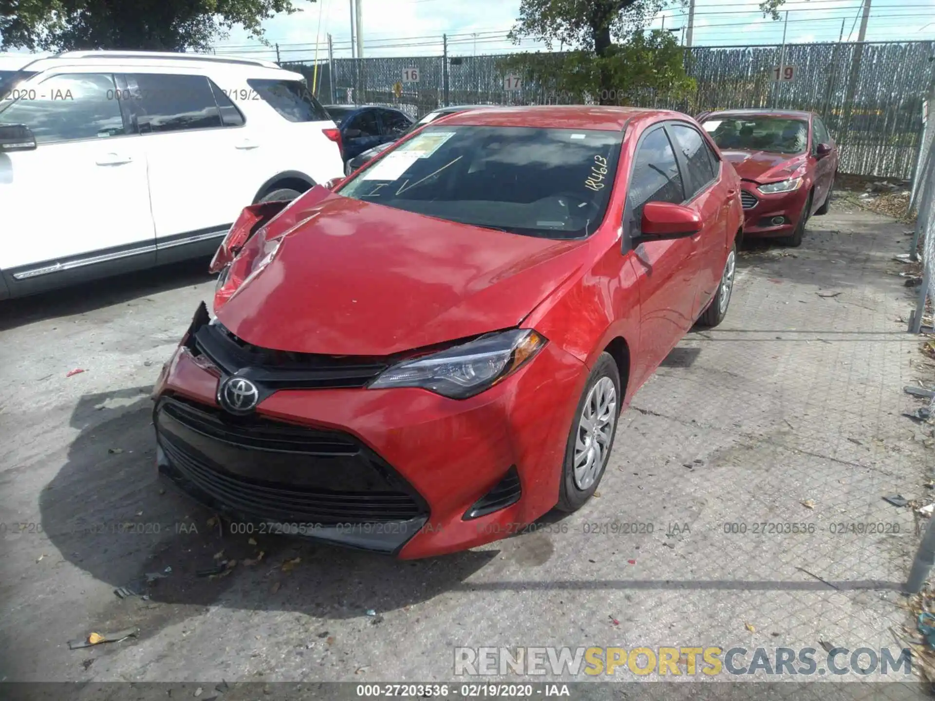 2 Photograph of a damaged car 2T1BURHE4KC184613 TOYOTA COROLLA 2019