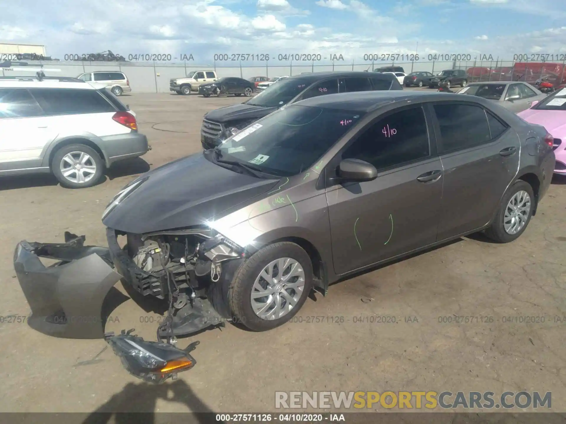 2 Photograph of a damaged car 2T1BURHE4KC186104 TOYOTA COROLLA 2019