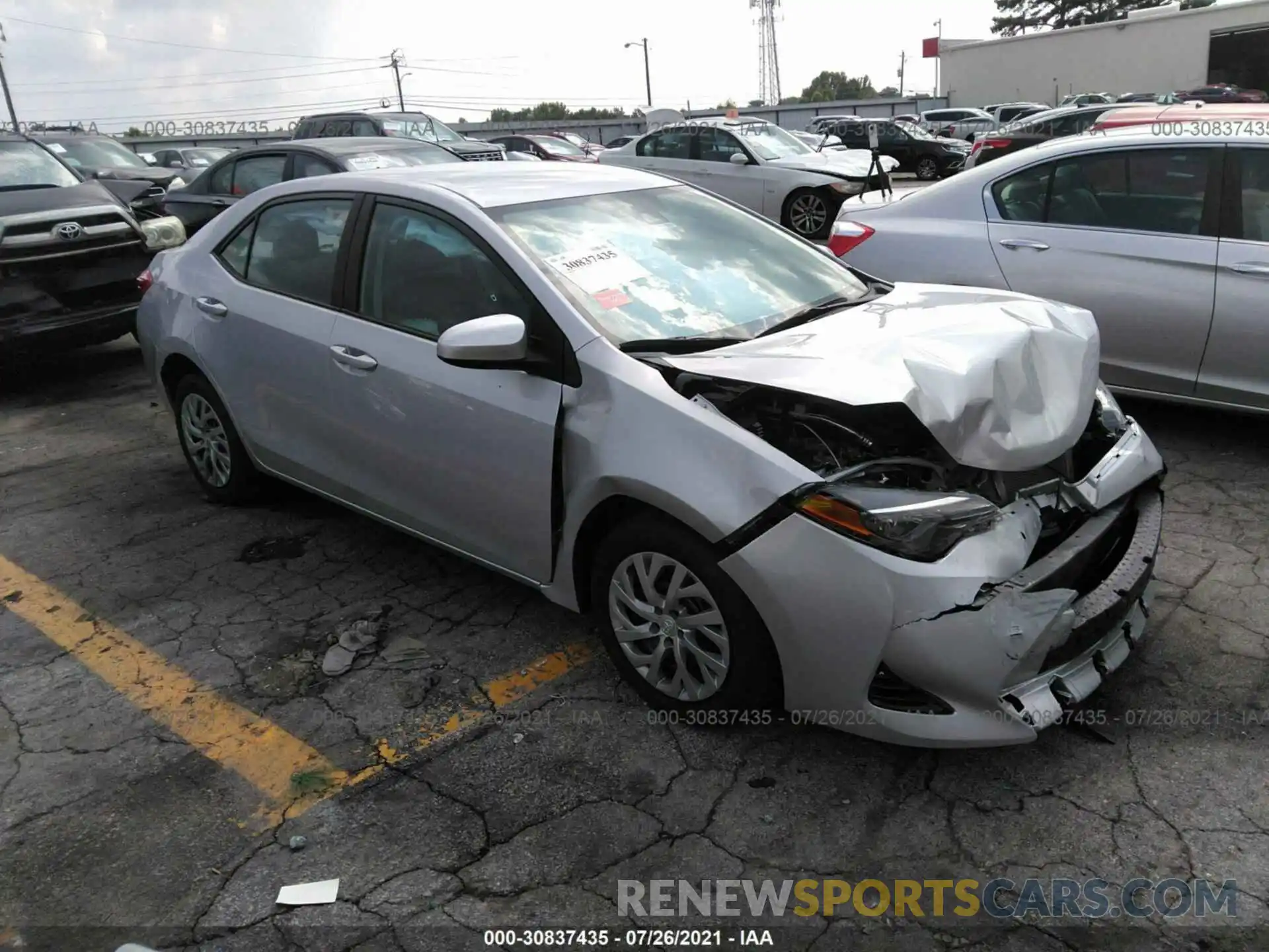 1 Photograph of a damaged car 2T1BURHE4KC187284 TOYOTA COROLLA 2019