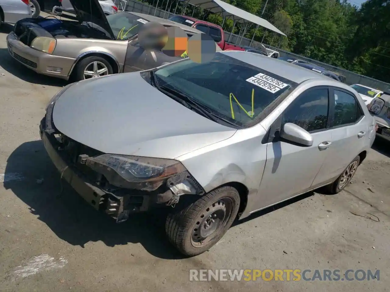 2 Photograph of a damaged car 2T1BURHE4KC198382 TOYOTA COROLLA 2019