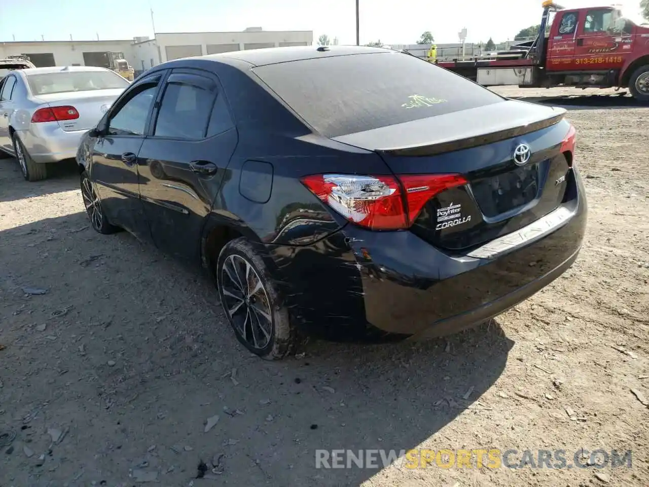 3 Photograph of a damaged car 2T1BURHE4KC203757 TOYOTA COROLLA 2019