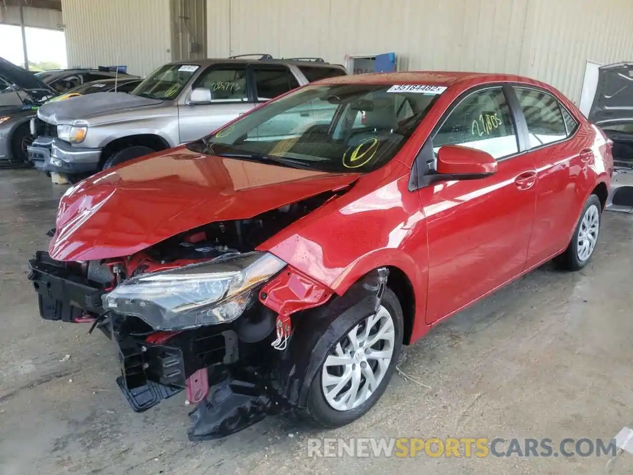 2 Photograph of a damaged car 2T1BURHE4KC220607 TOYOTA COROLLA 2019