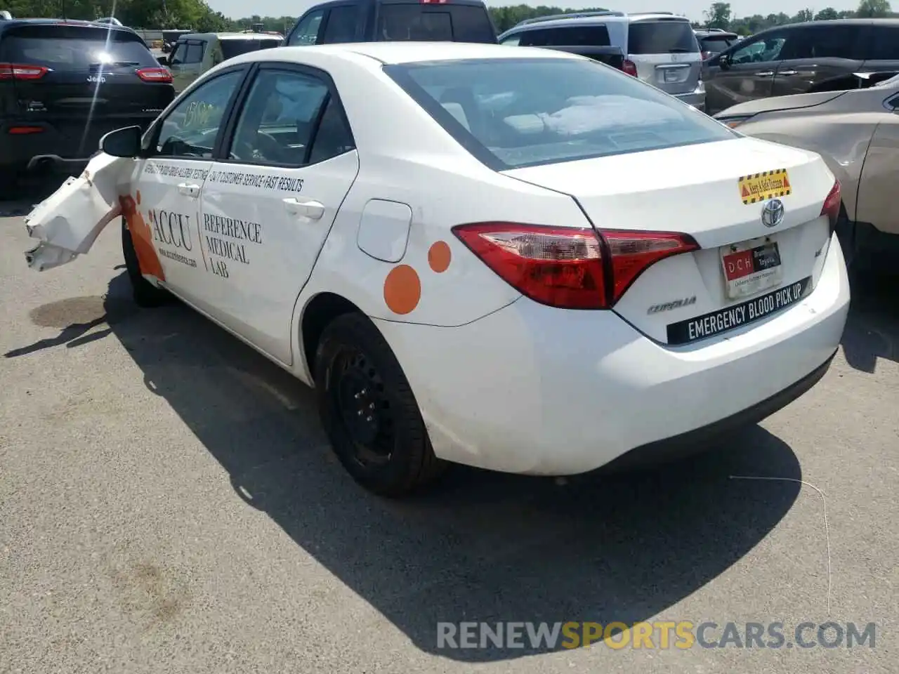 3 Photograph of a damaged car 2T1BURHE4KC225550 TOYOTA COROLLA 2019