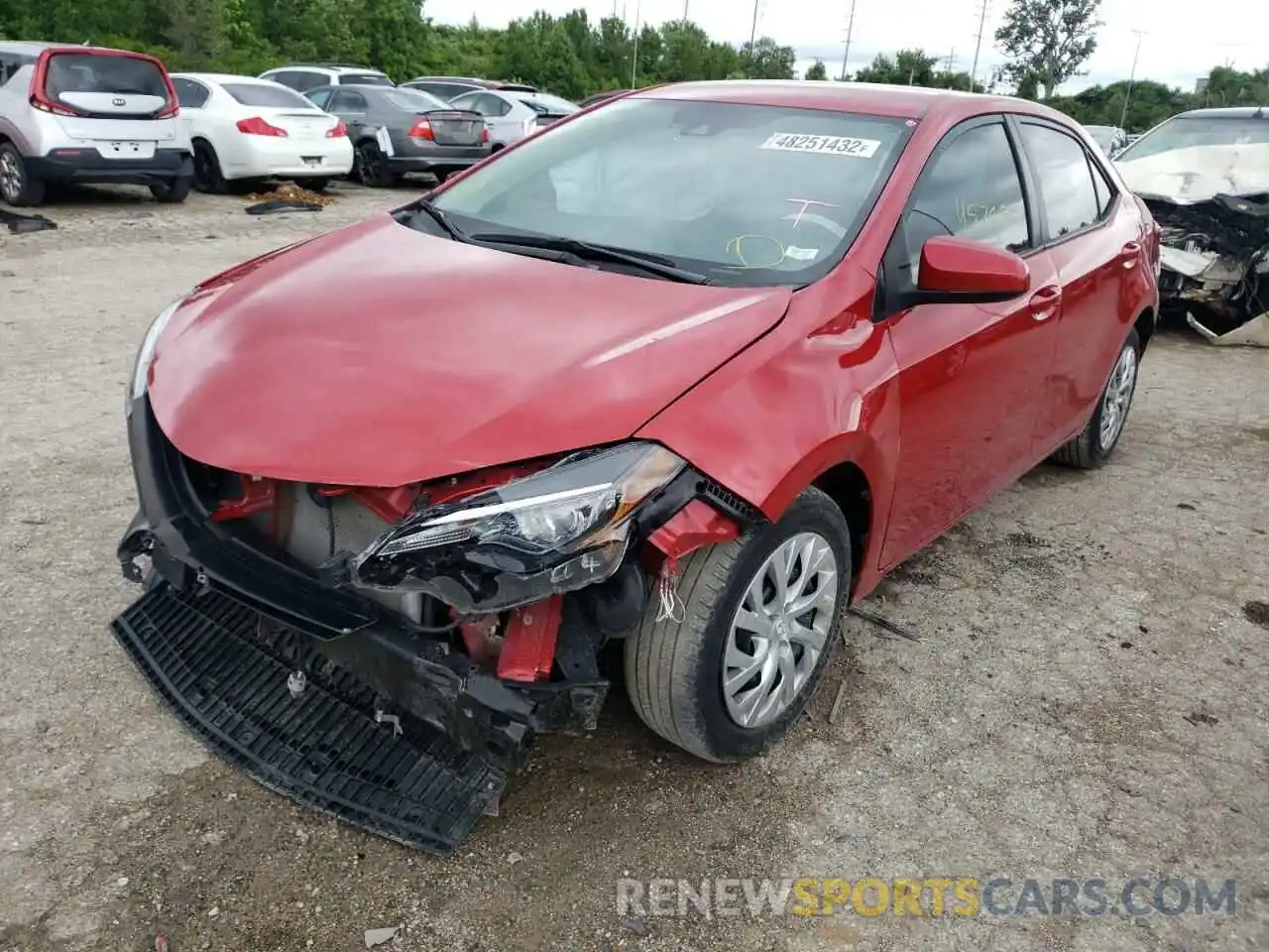 2 Photograph of a damaged car 2T1BURHE4KC228643 TOYOTA COROLLA 2019