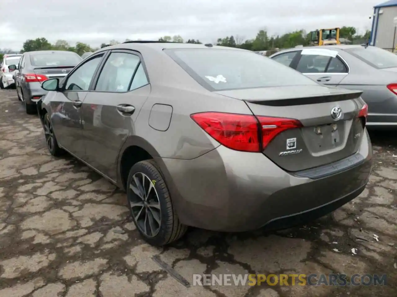 3 Photograph of a damaged car 2T1BURHE5KC125277 TOYOTA COROLLA 2019