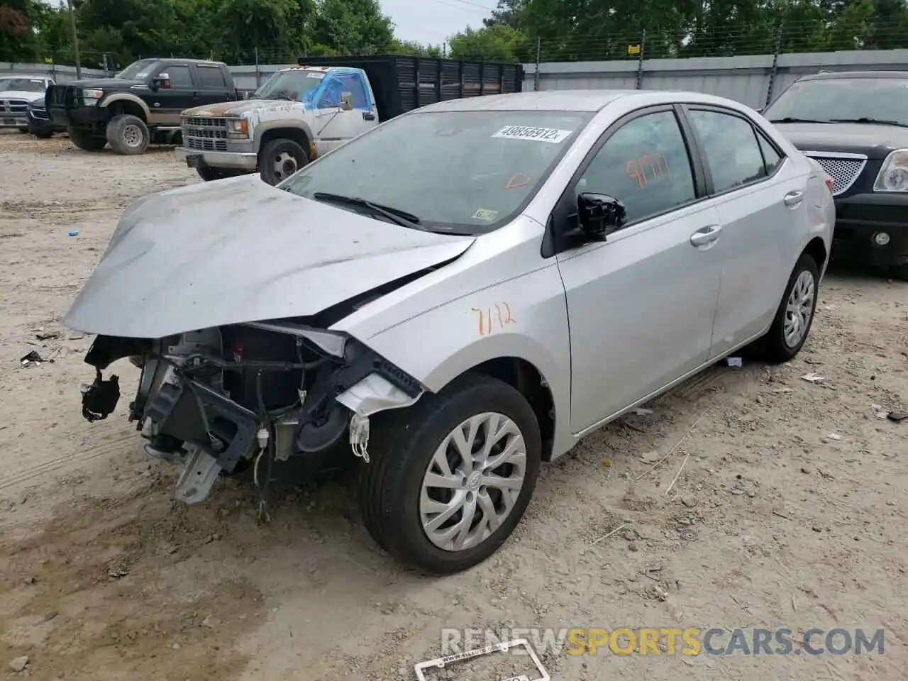 2 Photograph of a damaged car 2T1BURHE5KC126185 TOYOTA COROLLA 2019