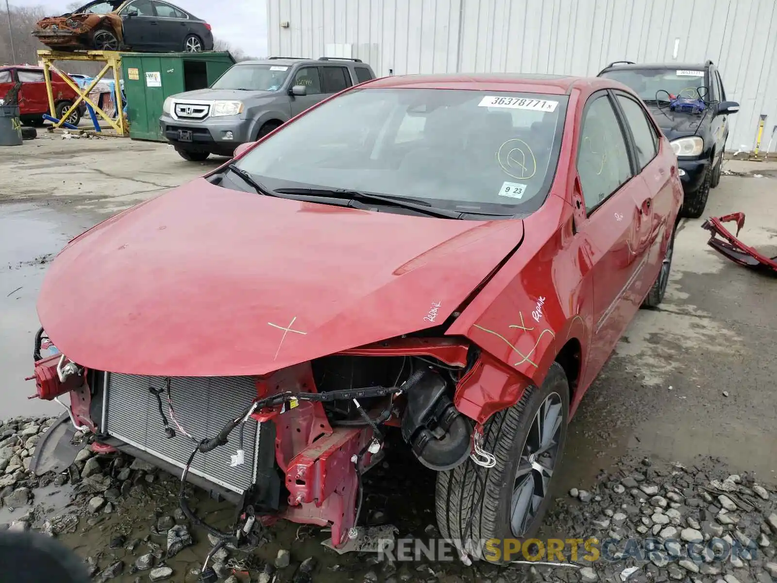 2 Photograph of a damaged car 2T1BURHE5KC135114 TOYOTA COROLLA 2019